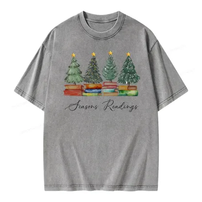 Pagewings Seasons Readings Unisex Washed T-shirt