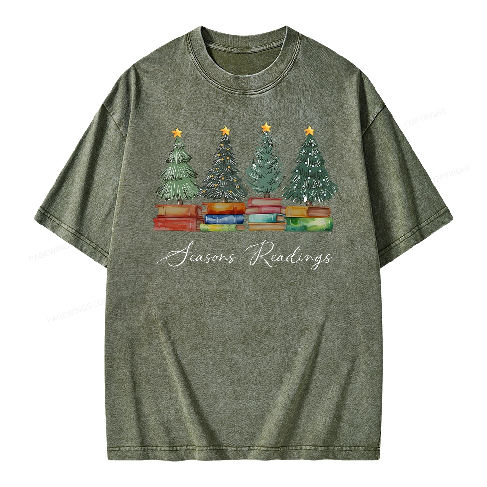 Pagewings Seasons Readings Unisex Washed T-shirt