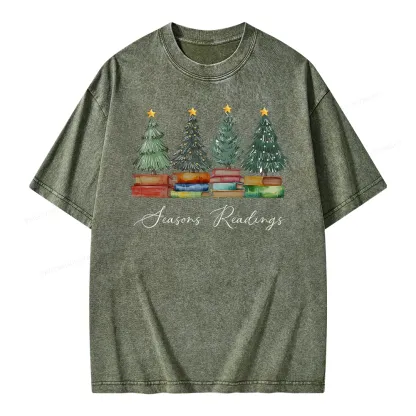 Pagewings Seasons Readings Unisex Washed T-shirt