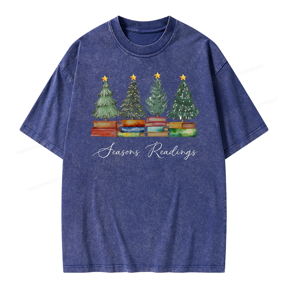 Pagewings Seasons Readings Unisex Washed T-shirt