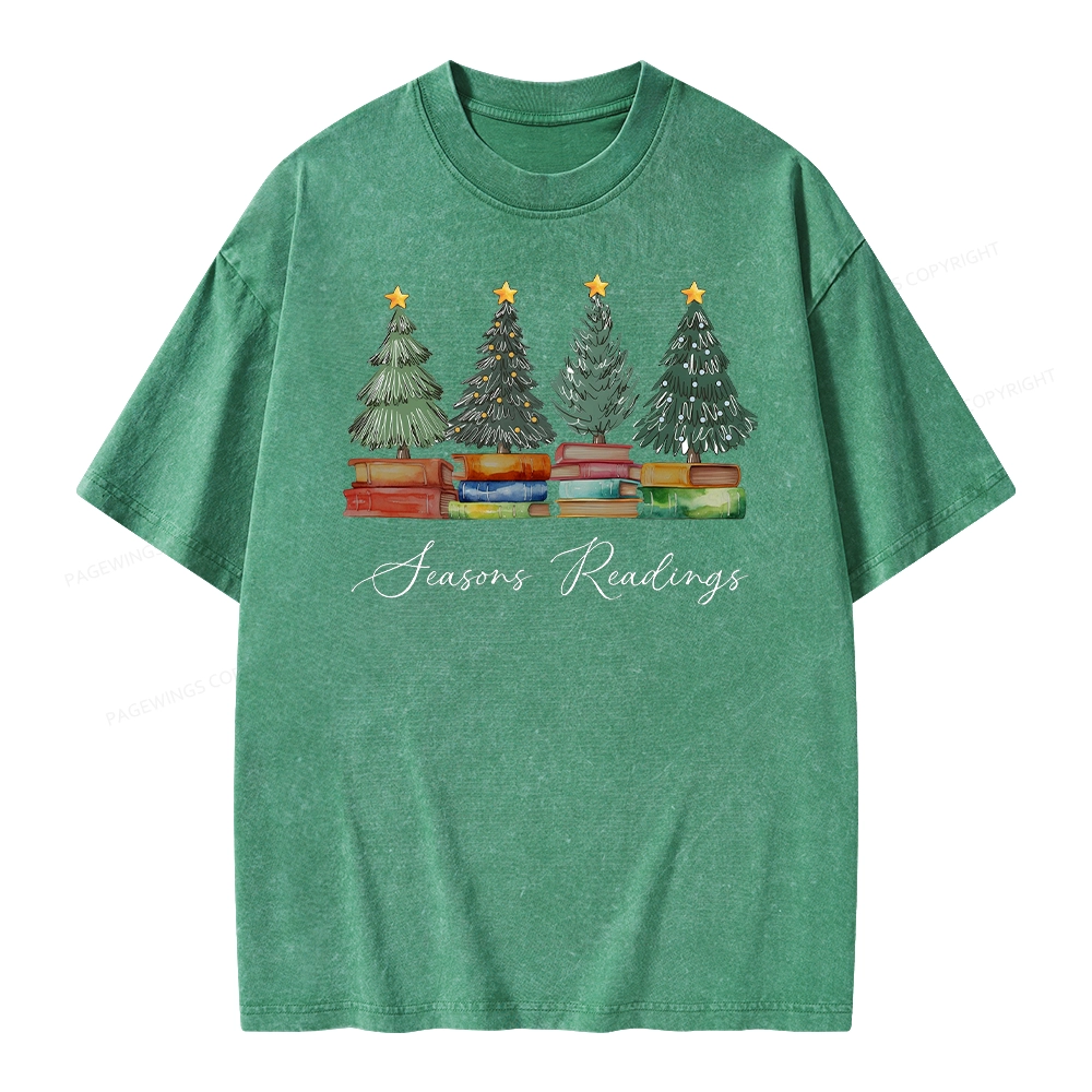 Pagewings Seasons Readings Unisex Washed T-shirt