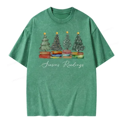 Pagewings Seasons Readings Unisex Washed T-shirt