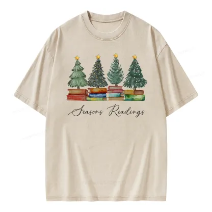 Pagewings Seasons Readings Unisex Washed T-shirt
