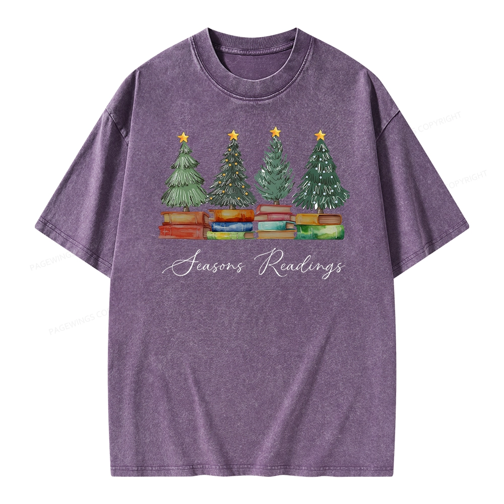 Pagewings Seasons Readings Unisex Washed T-shirt