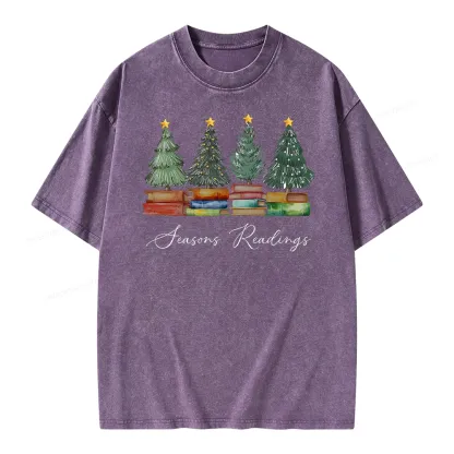 Pagewings Seasons Readings Unisex Washed T-shirt