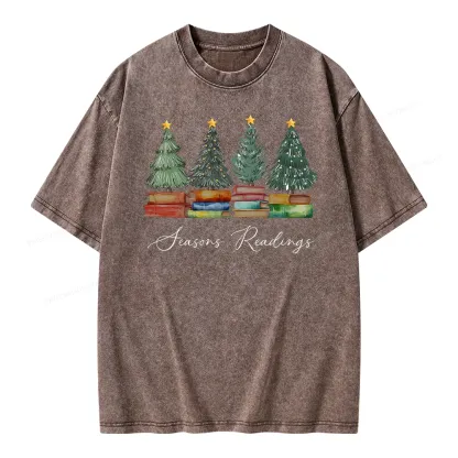 Pagewings Seasons Readings Unisex Washed T-shirt