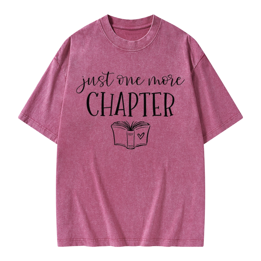 Pagewings Just One More Chapter Reading Book Unisex Washed T-shirt