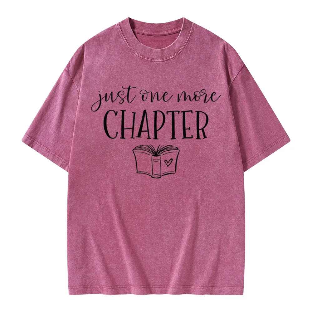 Pagewings Just One More Chapter Reading Book Unisex Washed T-shirt