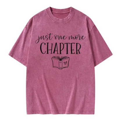 Pagewings Just One More Chapter Reading Book Unisex Washed T-shirt