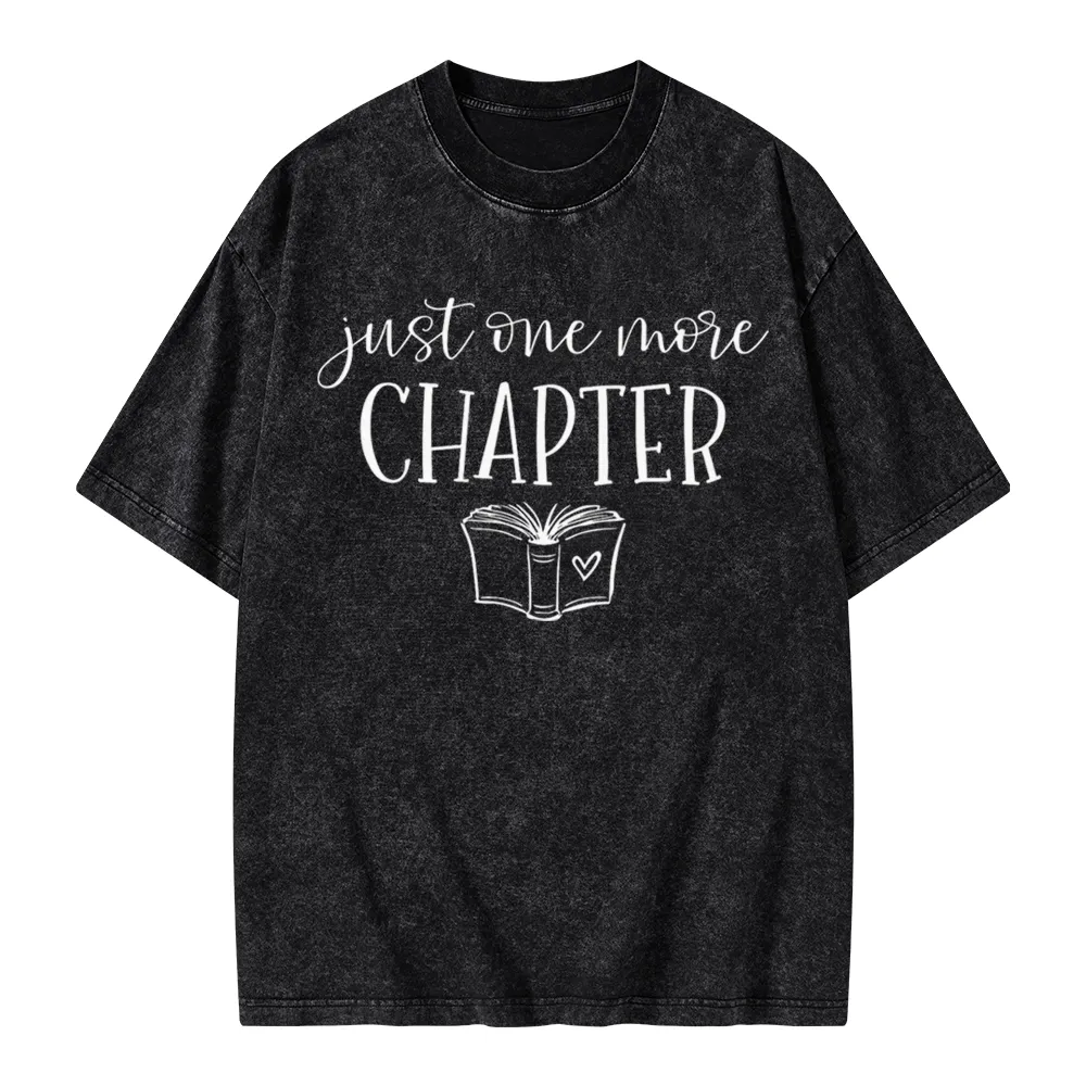 Pagewings Just One More Chapter Reading Book Unisex Washed T-shirt