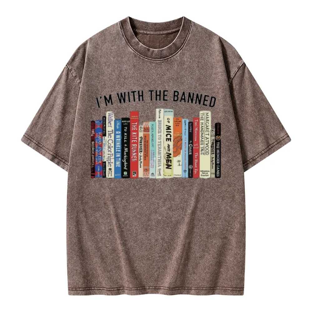 Pagewings I'm With The Banned Reading Unisex Washed T-shirt