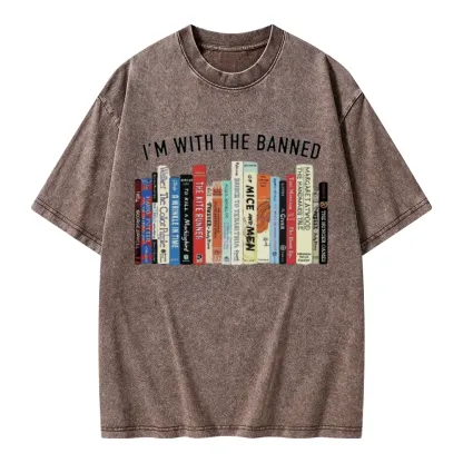 Pagewings I'm With The Banned Reading Unisex Washed T-shirt