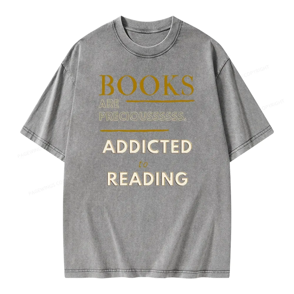Pagewings Books Are Preciousssss Unisex Washed T-shirt