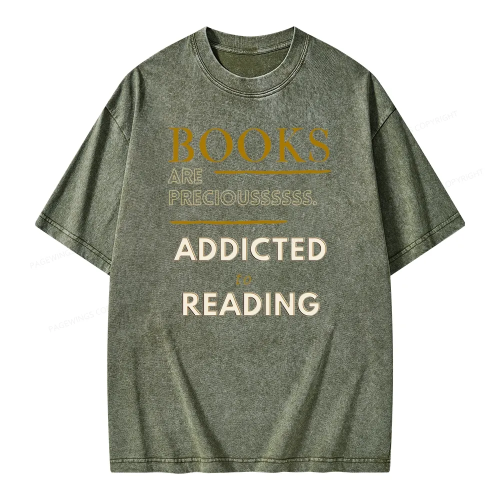 Pagewings Books Are Preciousssss Unisex Washed T-shirt