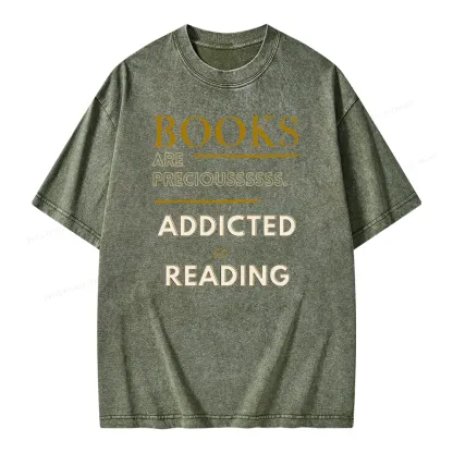 Pagewings Books Are Preciousssss Unisex Washed T-shirt
