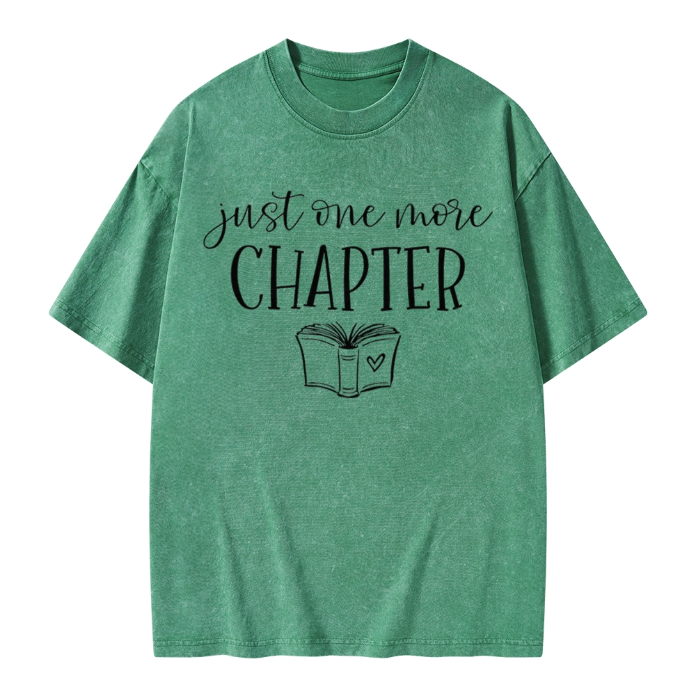 Pagewings Just One More Chapter Reading Book Unisex Washed T-shirt