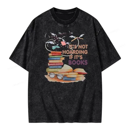 Pagewings It's Not Hoarding If It's Books Unisex Washed T-shirt