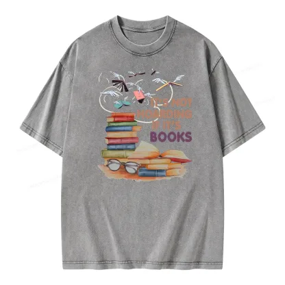 Pagewings It's Not Hoarding If It's Books Unisex Washed T-shirt