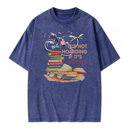 Pagewings It's Not Hoarding If It's Books Unisex Washed T-shirt