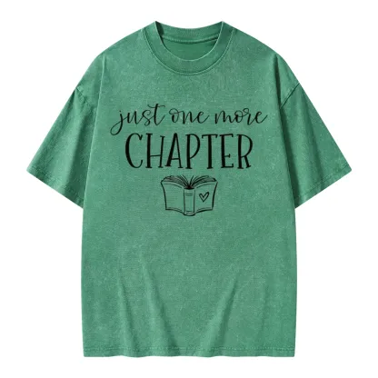 Pagewings Just One More Chapter Reading Book Unisex Washed T-shirt