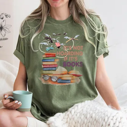 Pagewings It's Not Hoarding If It's Books Unisex Washed T-shirt