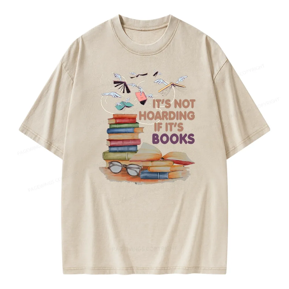 Pagewings It's Not Hoarding If It's Books Unisex Washed T-shirt