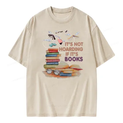 Pagewings It's Not Hoarding If It's Books Unisex Washed T-shirt