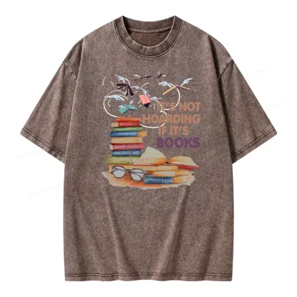 Pagewings It's Not Hoarding If It's Books Unisex Washed T-shirt