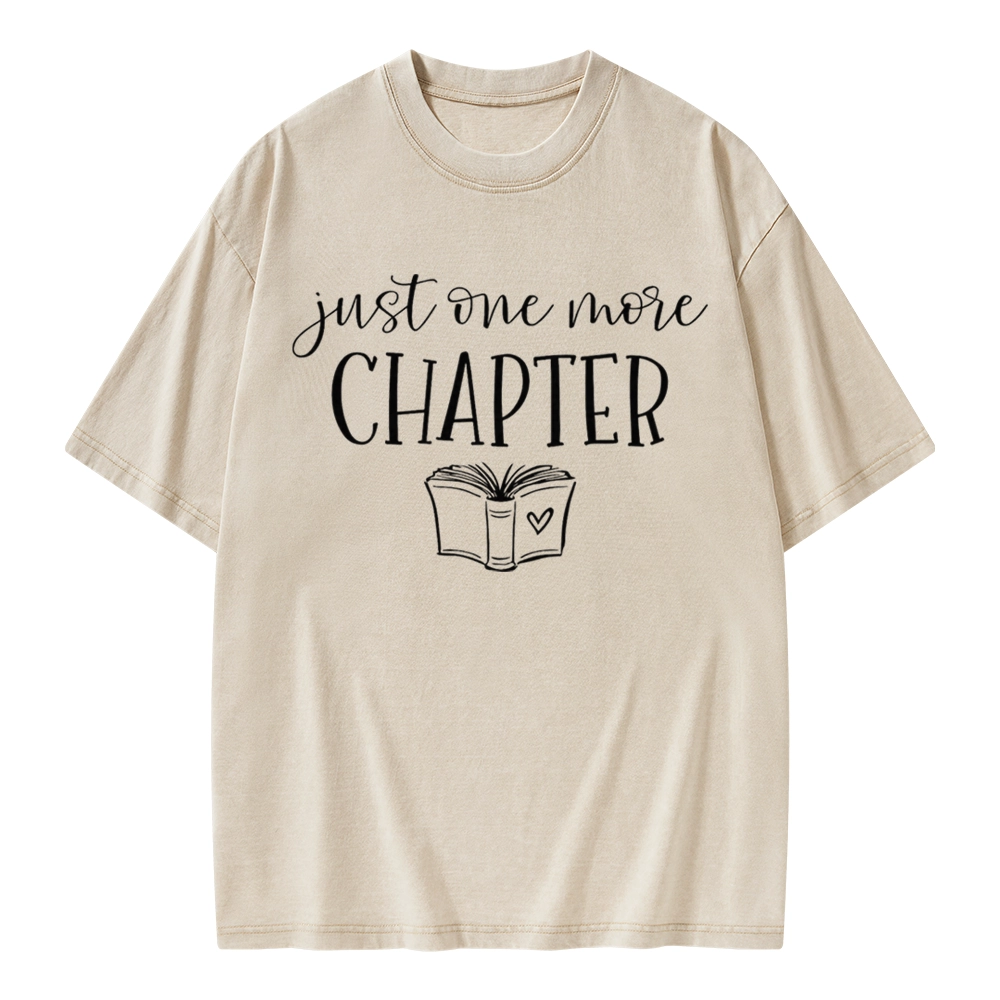 Pagewings Just One More Chapter Reading Book Unisex Washed T-shirt