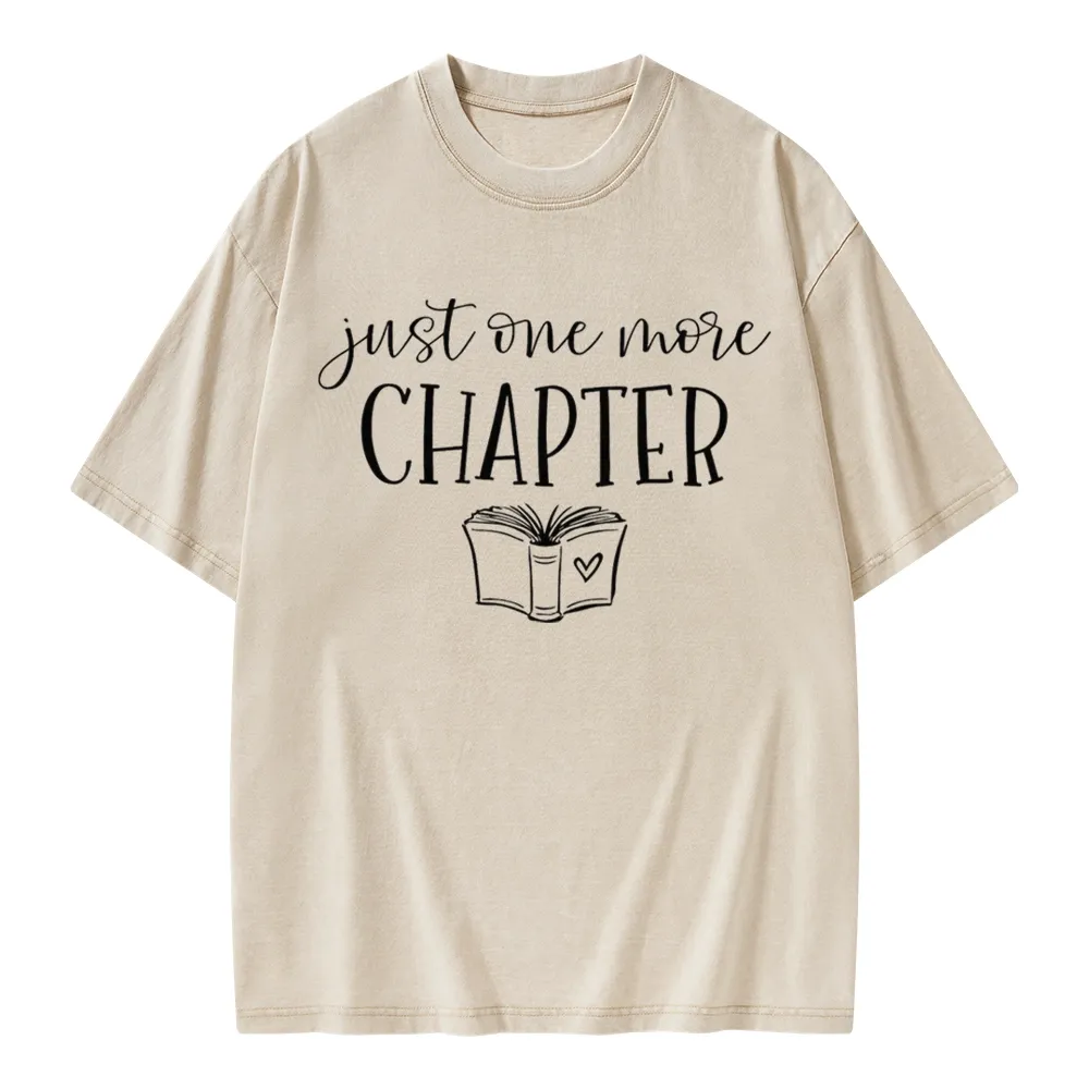Pagewings Just One More Chapter Reading Book Unisex Washed T-shirt