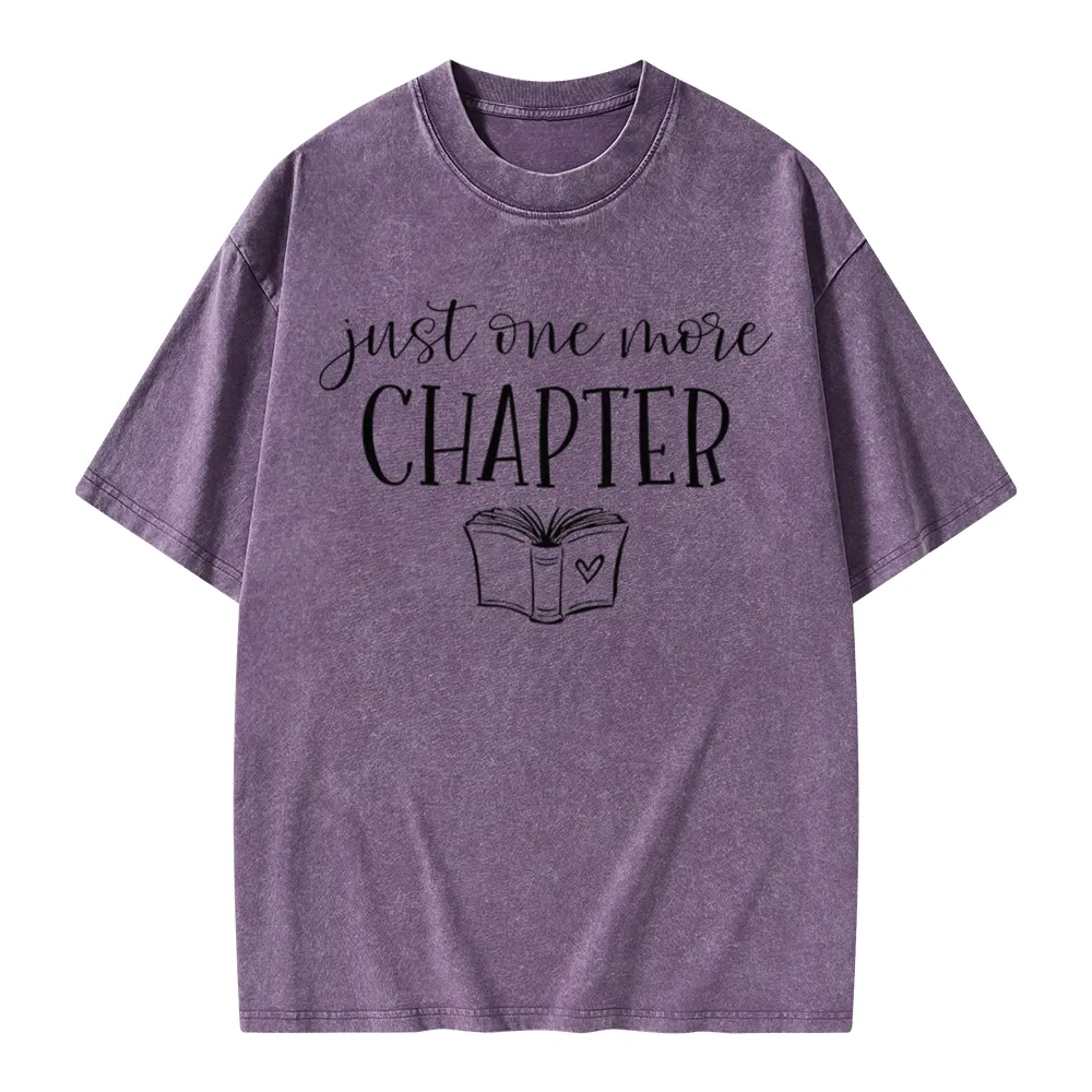 Pagewings Just One More Chapter Reading Book Unisex Washed T-shirt