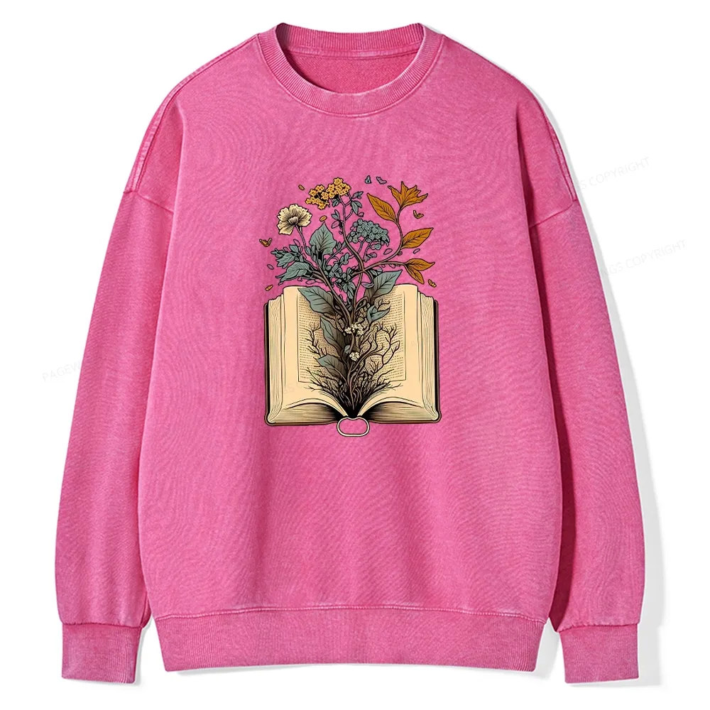 Pagewings Growing Book Unisex Washed Sweatshirt