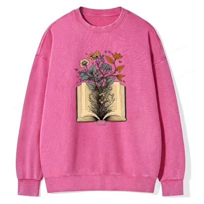 Pagewings Growing Book Unisex Washed Sweatshirt
