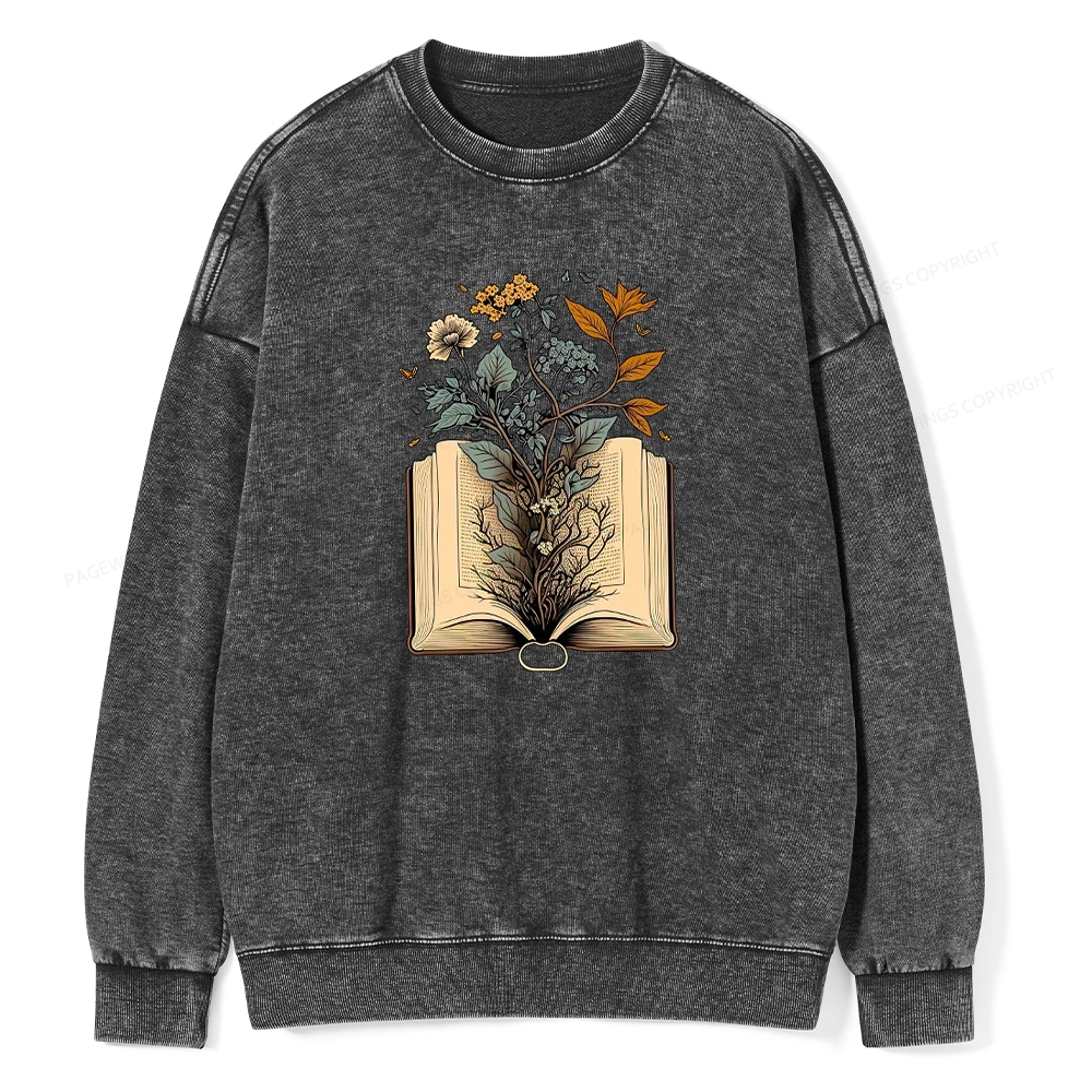 Pagewings Growing Book Unisex Washed Sweatshirt
