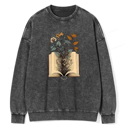 Pagewings Growing Book Unisex Washed Sweatshirt