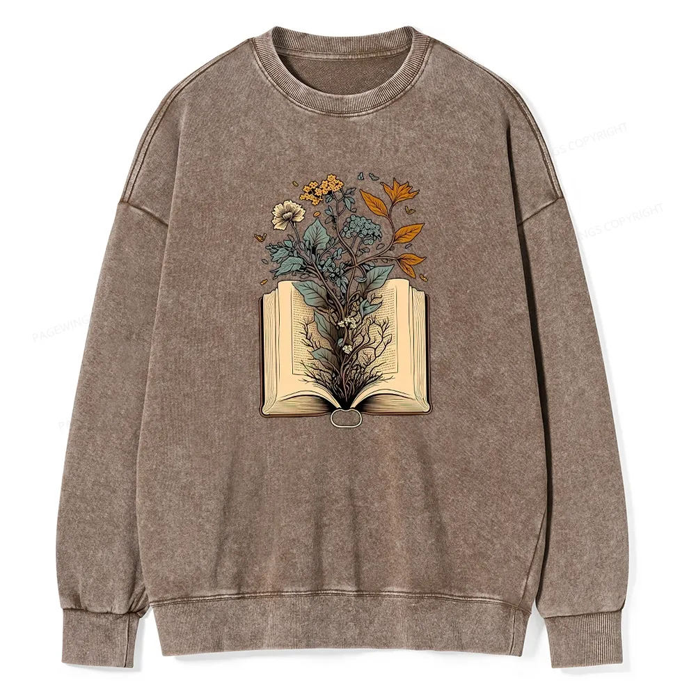 Pagewings Growing Book Unisex Washed Sweatshirt