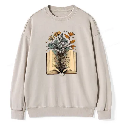 Pagewings Growing Book Unisex Washed Sweatshirt
