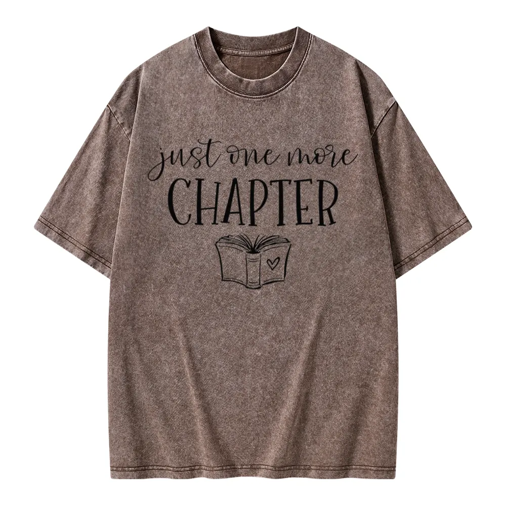 Pagewings Just One More Chapter Reading Book Unisex Washed T-shirt