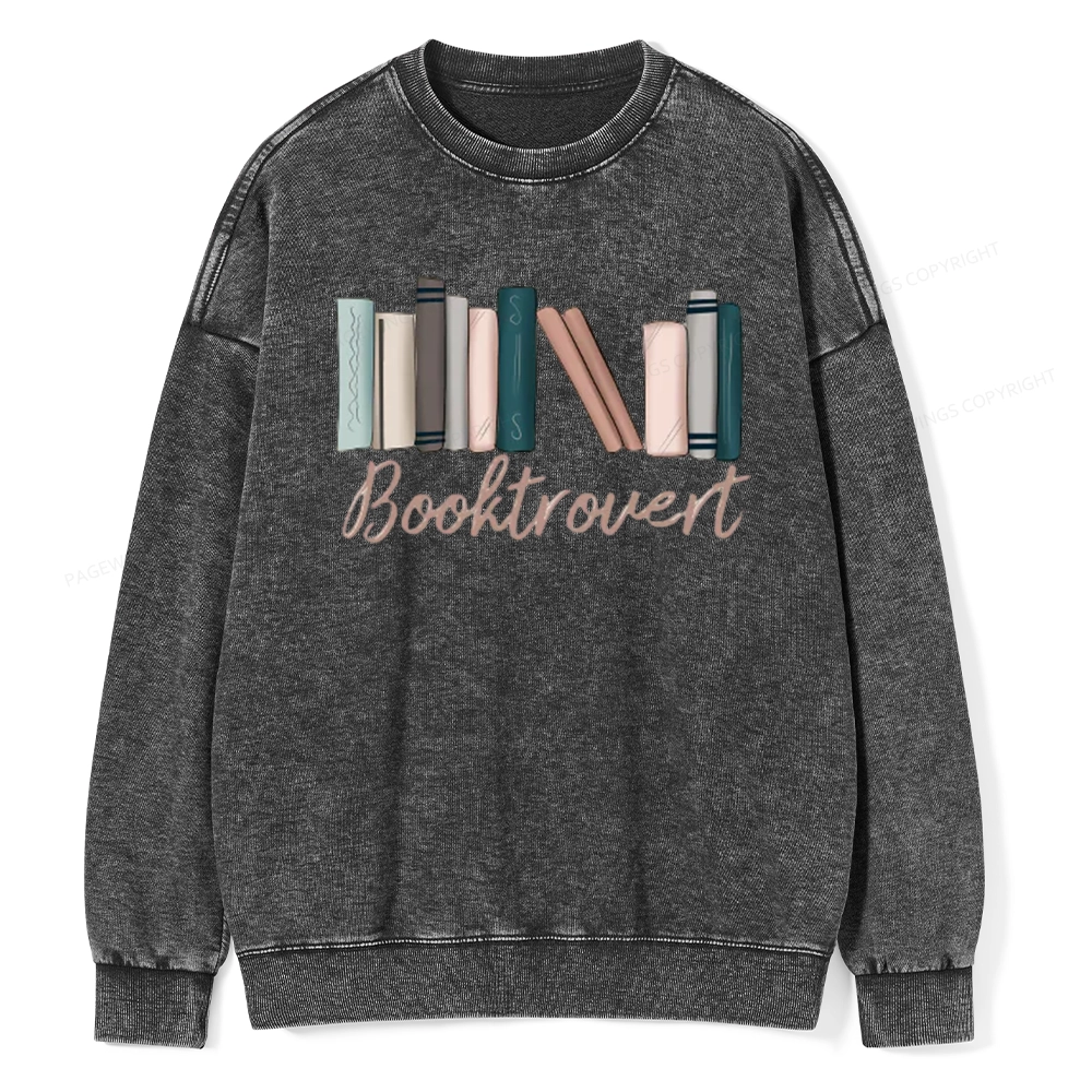 Pagewings Booktrovert Unisex Washed Sweatshirt