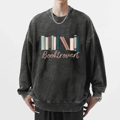 Pagewings Booktrovert Unisex Washed Sweatshirt