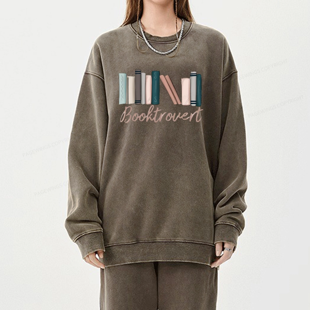 Pagewings Booktrovert Unisex Washed Sweatshirt