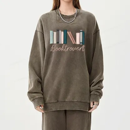 Pagewings Booktrovert Unisex Washed Sweatshirt