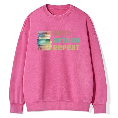 Pagewings Read Return Repeat Unisex Washed Sweatshirt