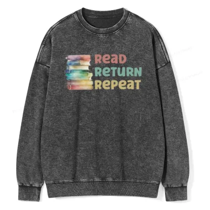Pagewings Read Return Repeat Unisex Washed Sweatshirt