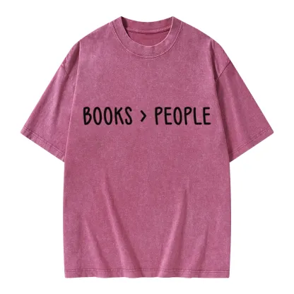 Pagewings Books Are Better Than People Unisex Washed T-shirt