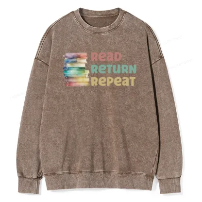 Pagewings Read Return Repeat Unisex Washed Sweatshirt
