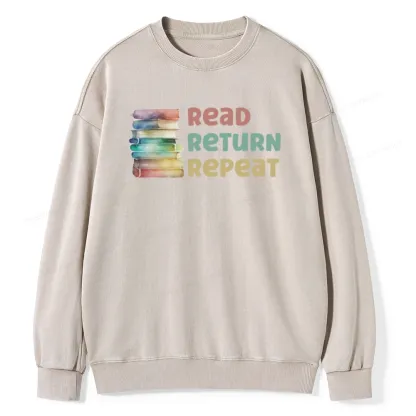 Pagewings Read Return Repeat Unisex Washed Sweatshirt