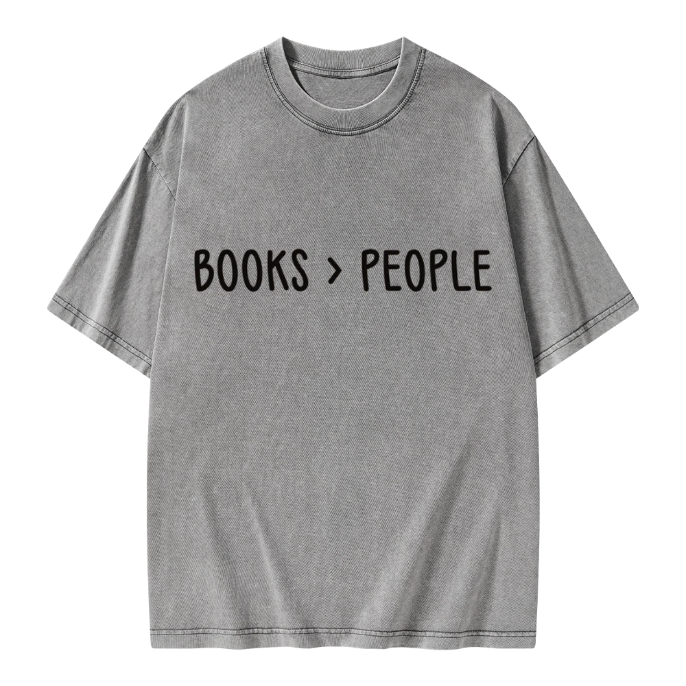 Pagewings Books Are Better Than People Unisex Washed T-shirt