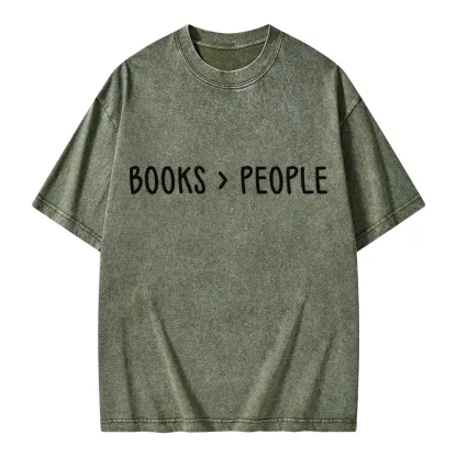Pagewings Books Are Better Than People Unisex Washed T-shirt