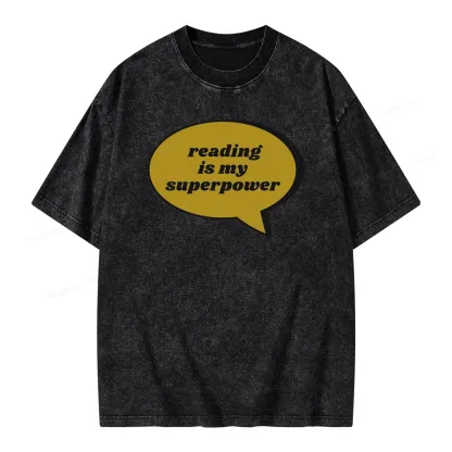 Pagewings Reading Is My Super Power Unisex Washed T-shirt